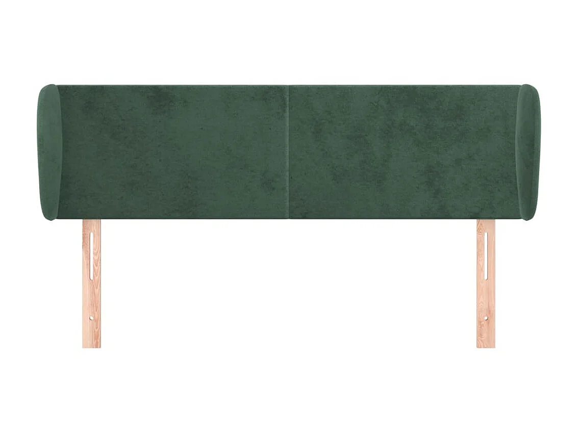 Cabeceira de cama c/ abas veludo 147x23x78/88cm verde-escuro PT564940
