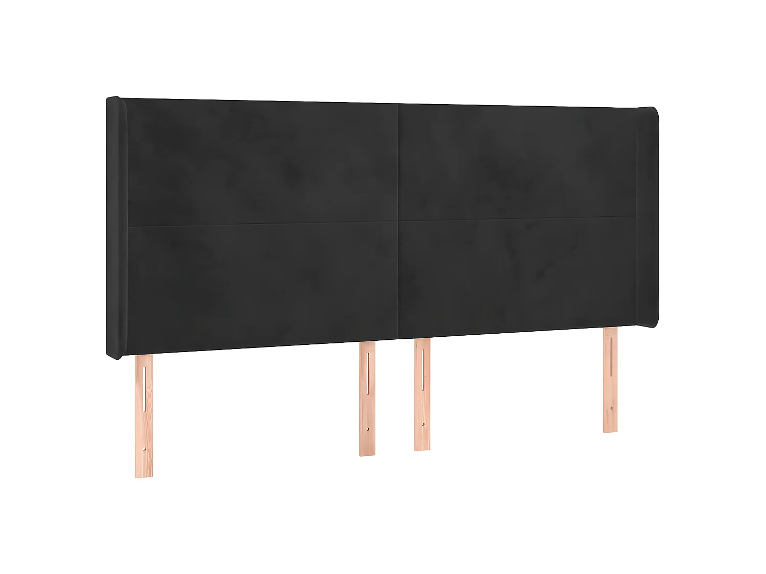 Cabecero con LED de terciopelo negro 183x16x118/128 cm ES50384