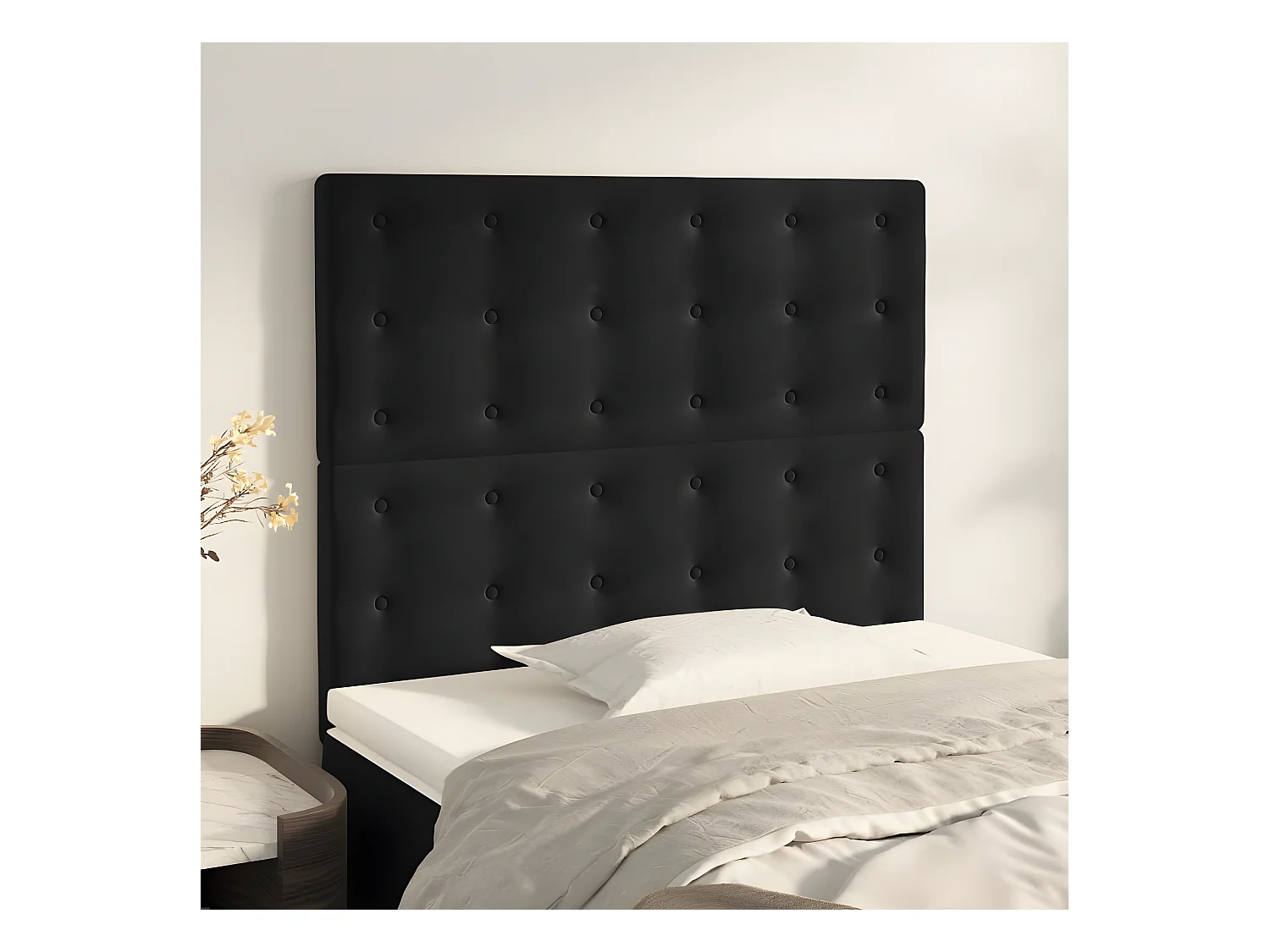 2 pcs Têtes de lit Noir 90x5x78,88 cm Velours LWE44136 BonneVie Meuble