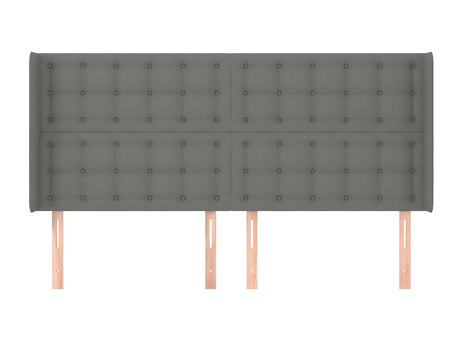 Tête de lit avec oreilles Gris foncé 163x16x118,128 cm Tissu LKC89631 BonneVie Meuble