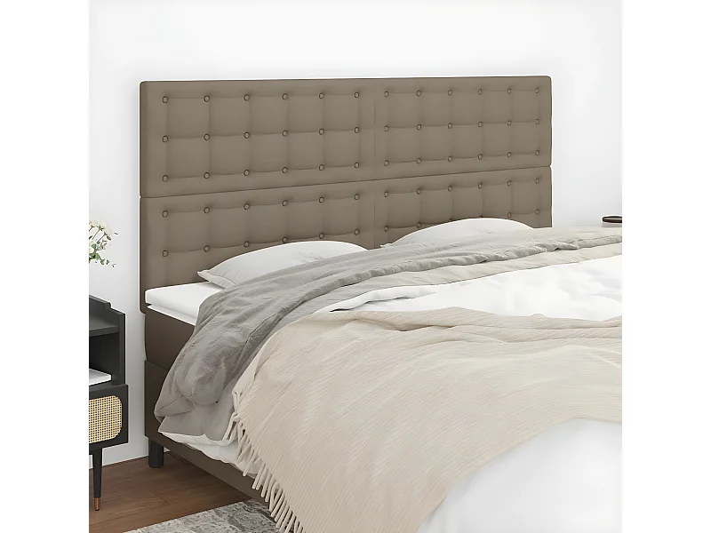 4 pcs Têtes de lit Taupe 90x5x78/88 cm Tissu PLO34990 BonneVie Meuble
