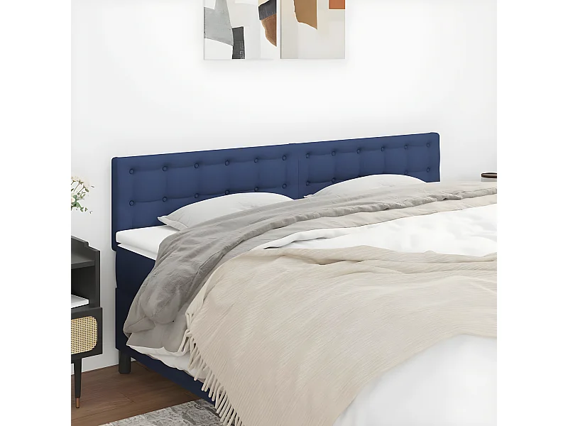 2 pcs Têtes de lit avec oreilles élégante Bleu 90x5x78,88 cm Tissu LWE78721 BonneVie Meuble