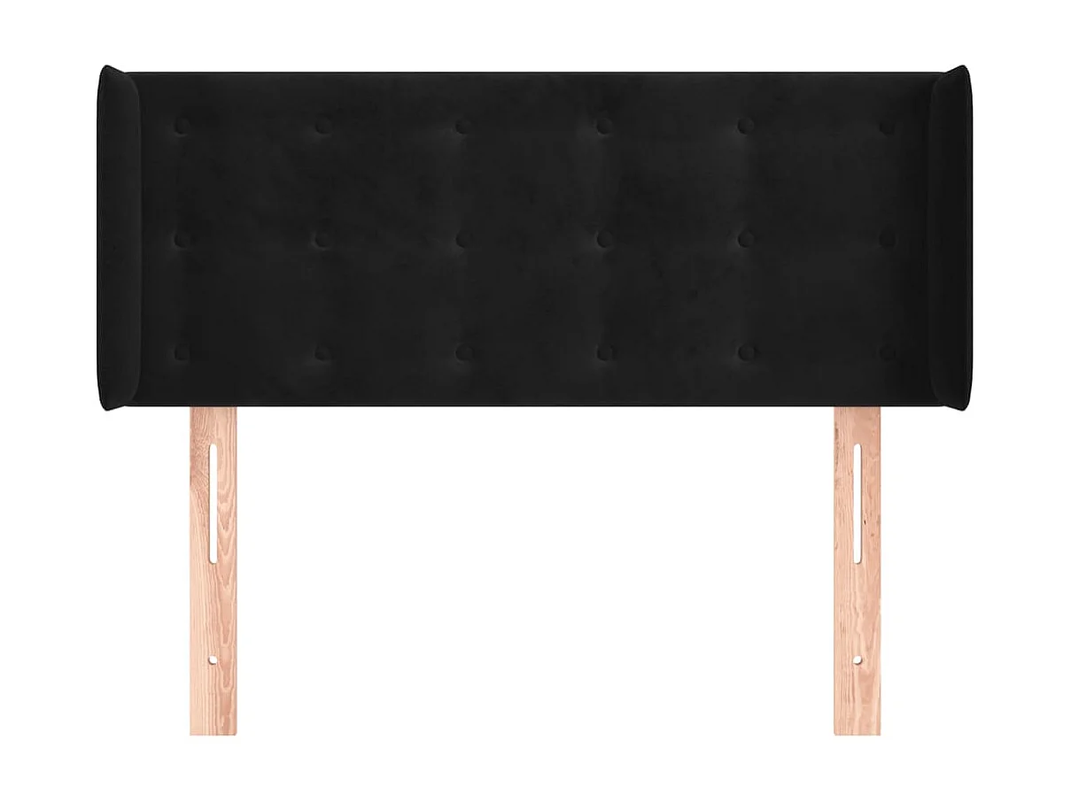 Cabeceira de cama c/ abas veludo 103x16x78/88 cm preto PT714499