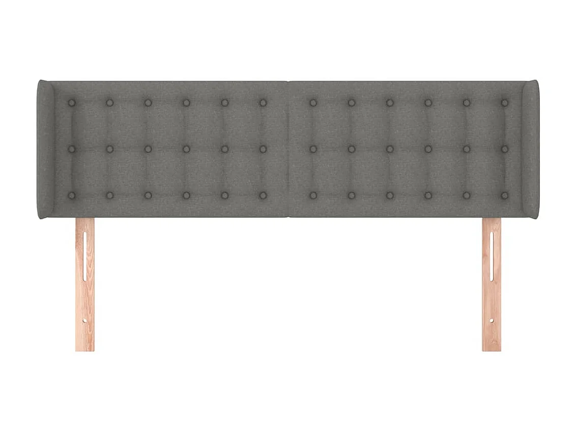 Kopfteil,Bettkopfteil mit Ohren Dunkelgrau 147x16x78/88 cm Stoff -gkd58778