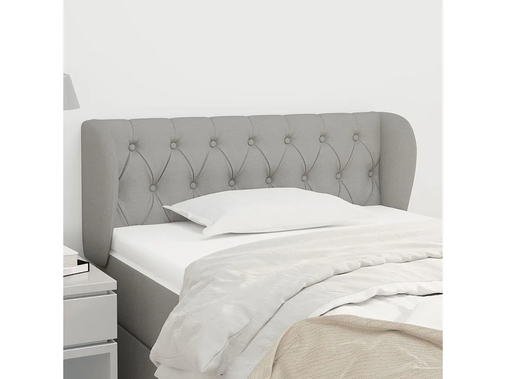 Tête de lit avec oreilles Gris clair 103x23x78,88 cm Tissu LWE91966 BonneVie Meuble