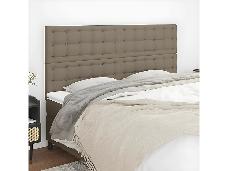 Têtes de lit 4 pcs Taupe 80x5x78/88 cm Tissu -ASAF15977 BonneVie Meuble