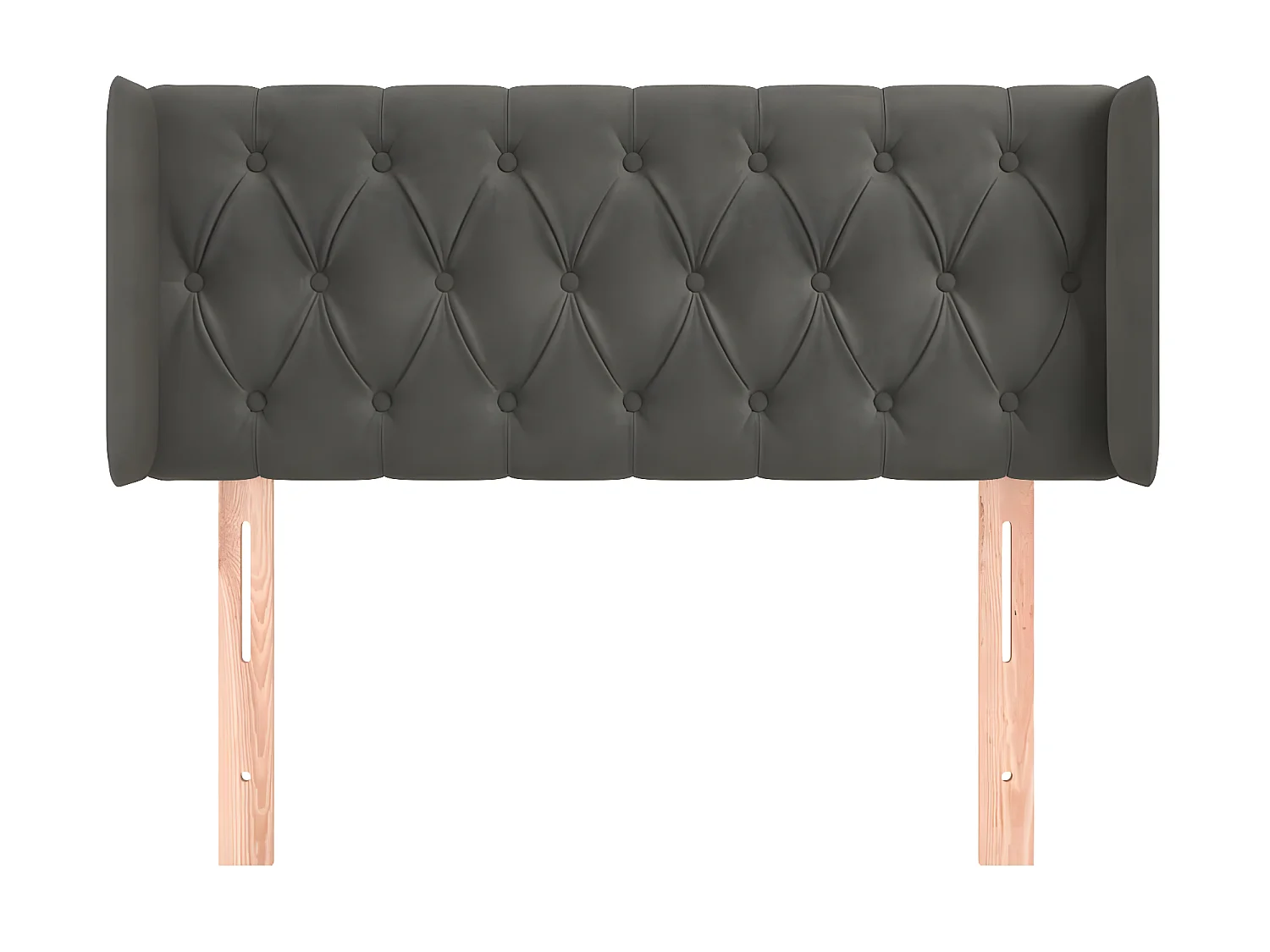 Hoofdbord met randen 103x16x78/88 cm fluweel donkergrijs NL186404