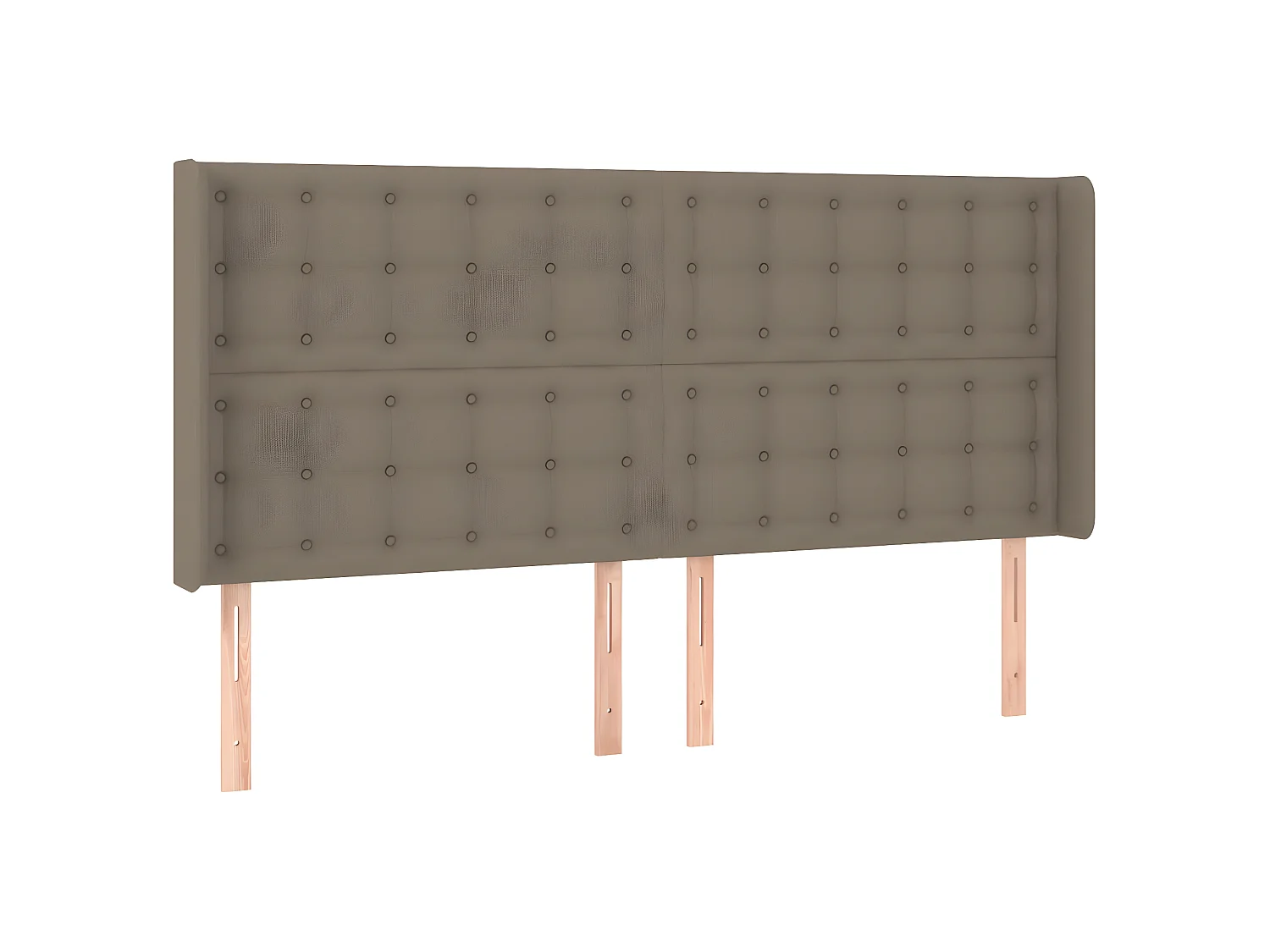 Cabeceira cama c/ LED tecido 183x16x118/128cm cinza-acastanhado PT230527