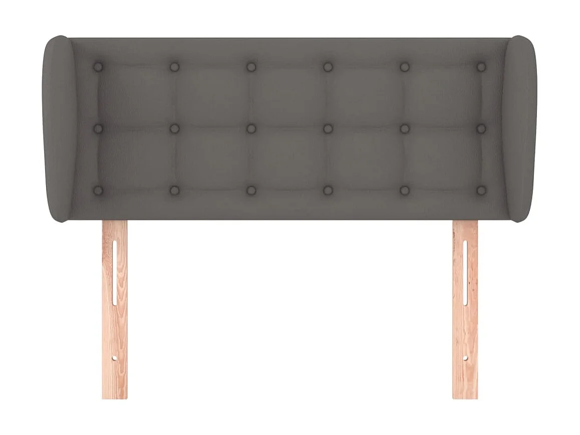 Cabeceira de cama c/ abas couro artificial 93x23x78/88 cm cinza PT767718