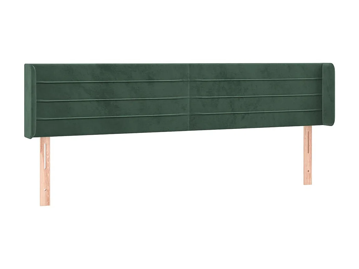 Tête de lit avec oreilles Vert foncé 183x16x78/88 cm Velours POI56520 BonneVie Meuble
