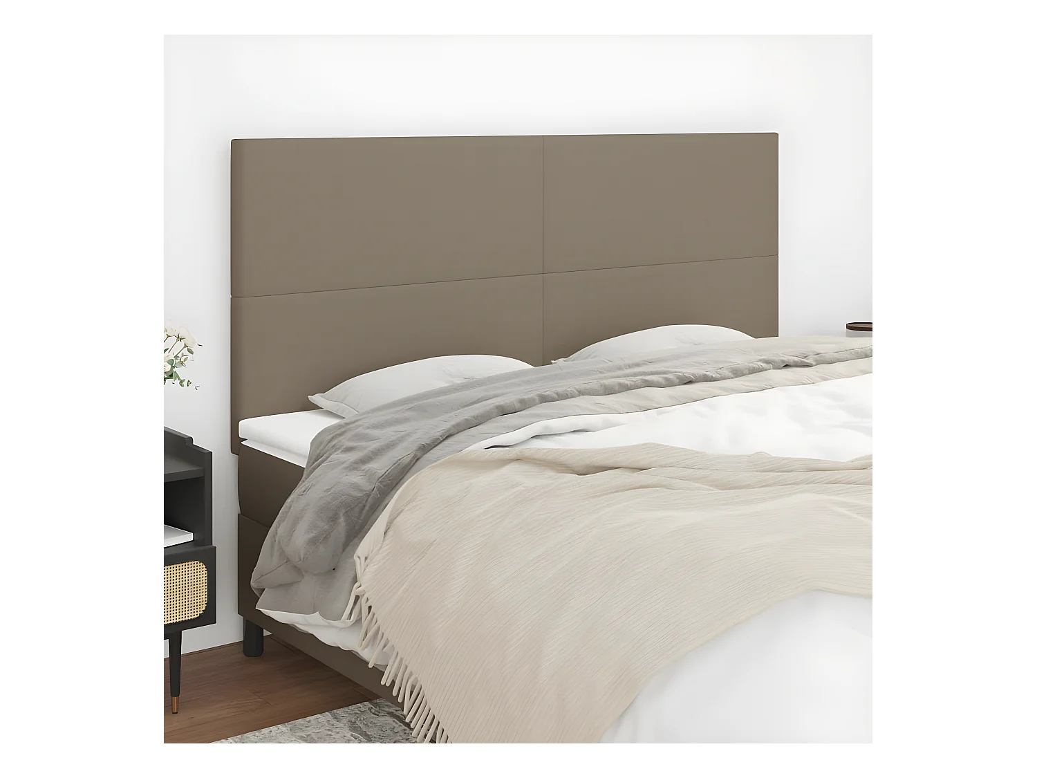 4 pcs Têtes de lit Taupe 100x5x78/88 cm Tissu POI73167 BonneVie Meuble