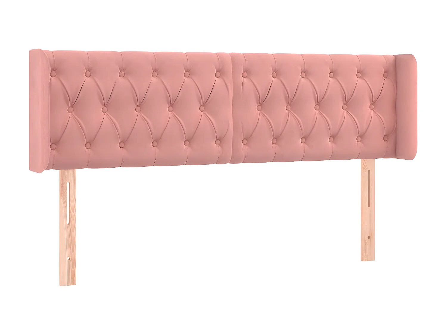 Tête de lit avec oreilles Rose 163x16x78/88 cm Velours POI43960 BonneVie Meuble