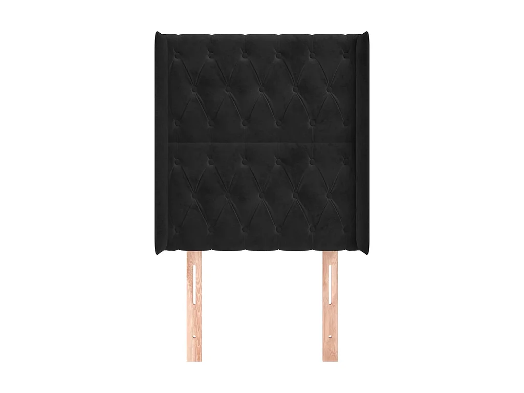 Kopfteil,Bettkopfteil mit Ohren Schwarz 83x16x118/128 cm Samt -gkd516678
