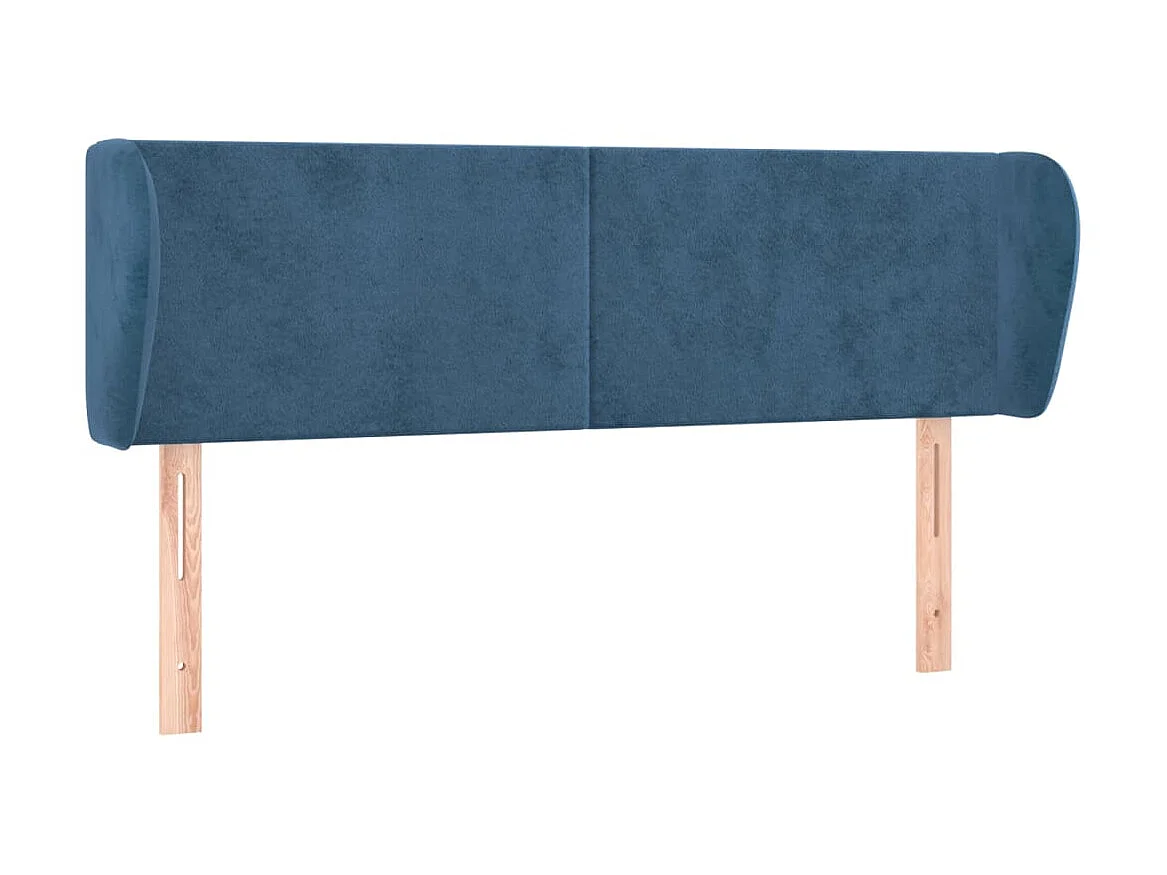Hoofdbord met randen 147x23x78/88 cm fluweel donkerblauw NL570138