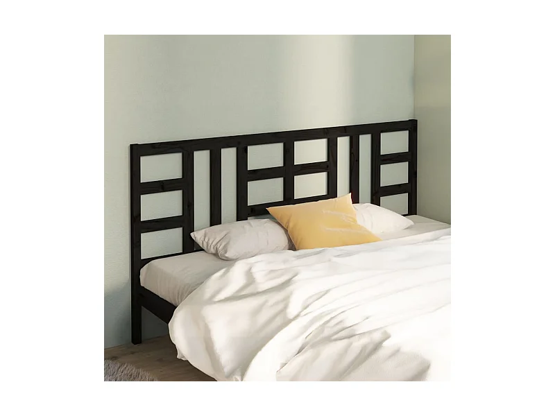 Testiera | Testata del letto per Letto Nera 206x4x100 cm in Legno Massello di Pino