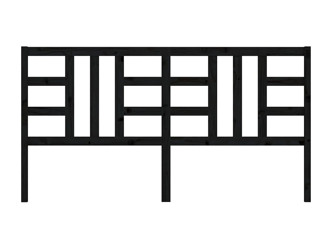 Testiera | Testata del letto per Letto Nera 206x4x100 cm in Legno Massello di Pino