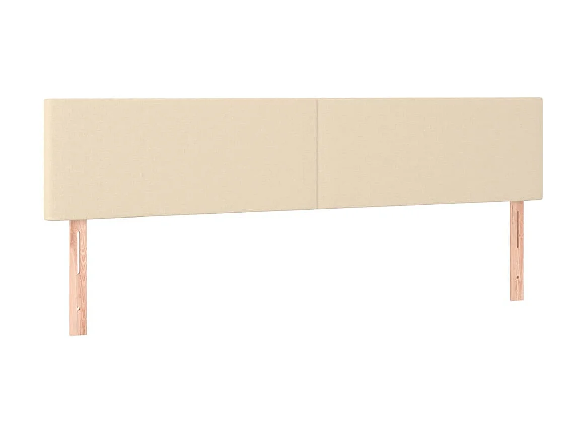 2 pcs Têtes de lit Crème 100x5x78/88 cm Tissu POI26756 BonneVie Meuble