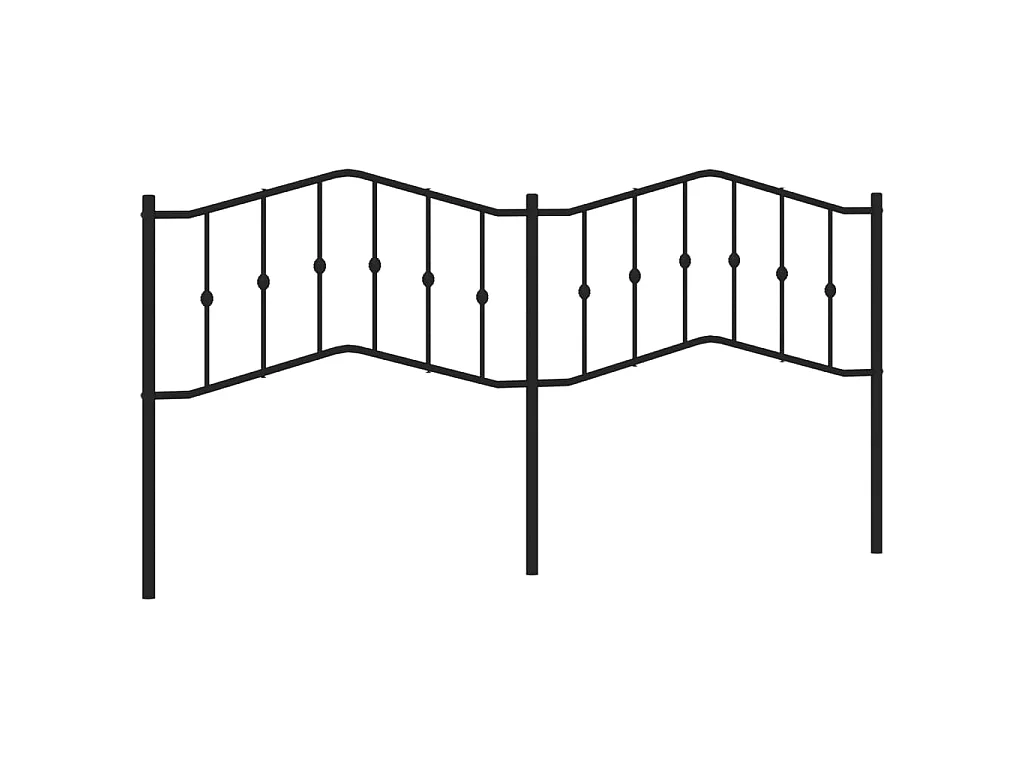 Tête de lit métal noir 200 cm POI14459 BonneVie Meuble