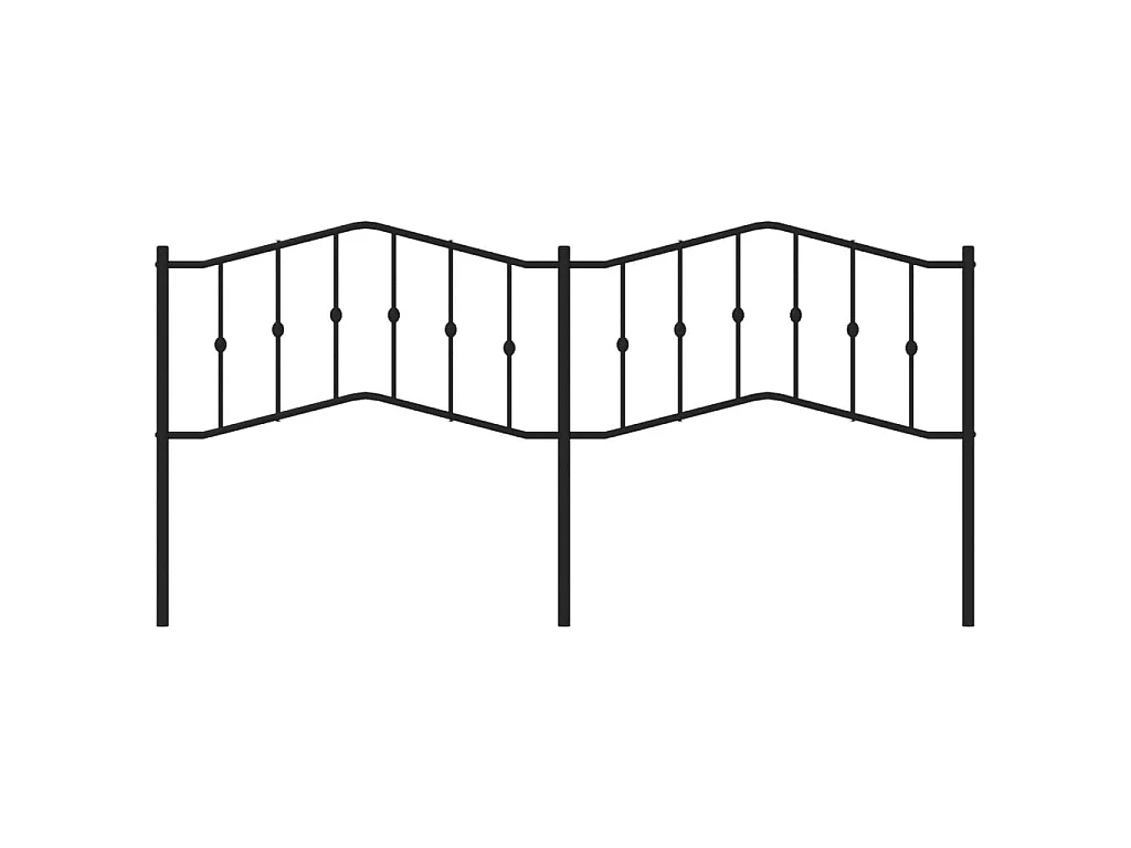 Tête de lit métal noir 200 cm POI14459 BonneVie Meuble