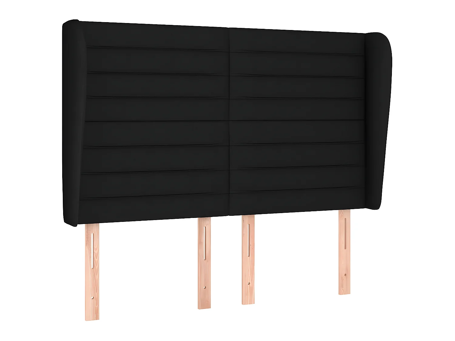 Testiera | Testata del letto ad Orecchio Nera 147 x 23 x 118/128 cm in Tessuto