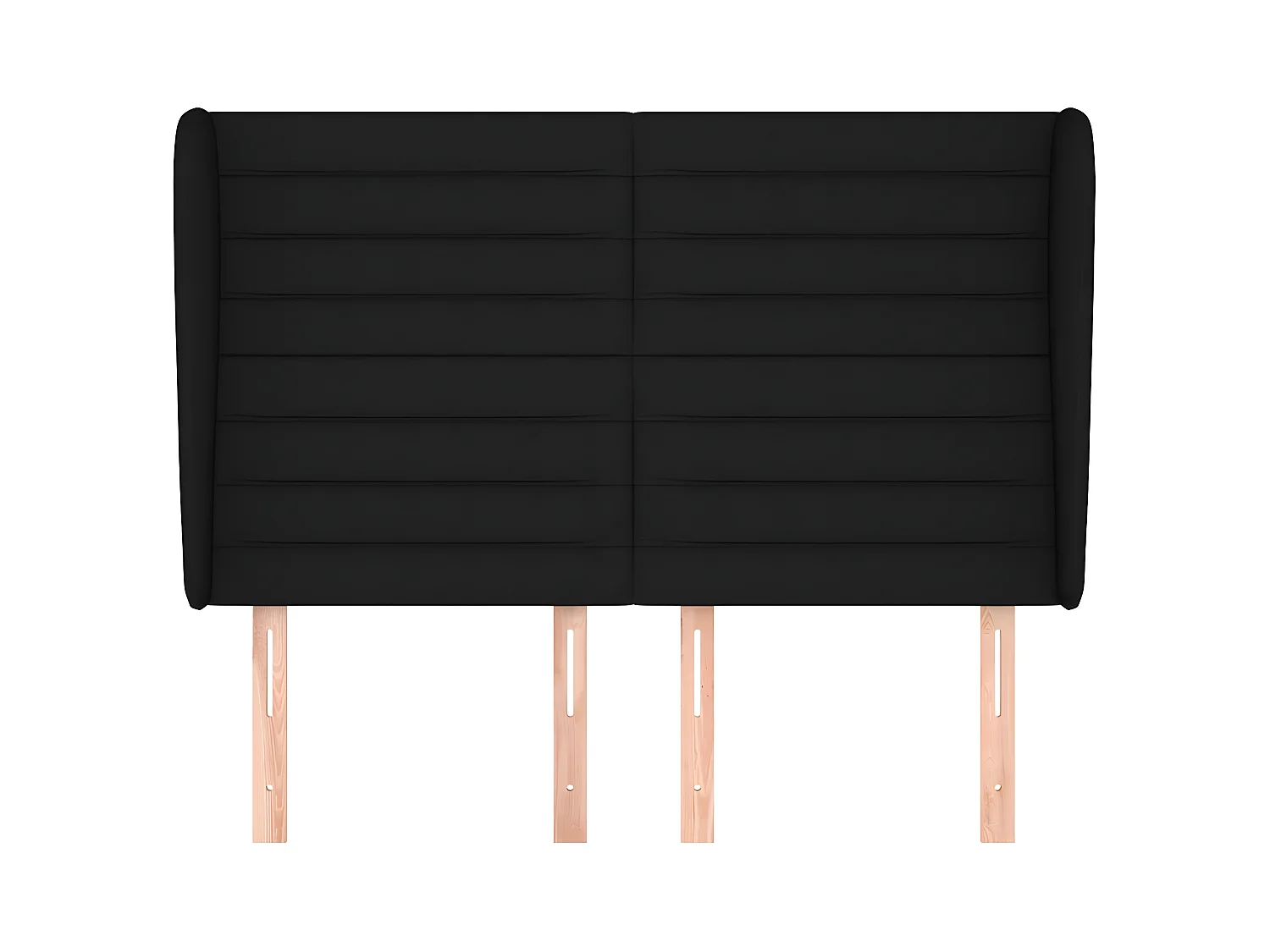 Testiera | Testata del letto ad Orecchio Nera 147 x 23 x 118/128 cm in Tessuto