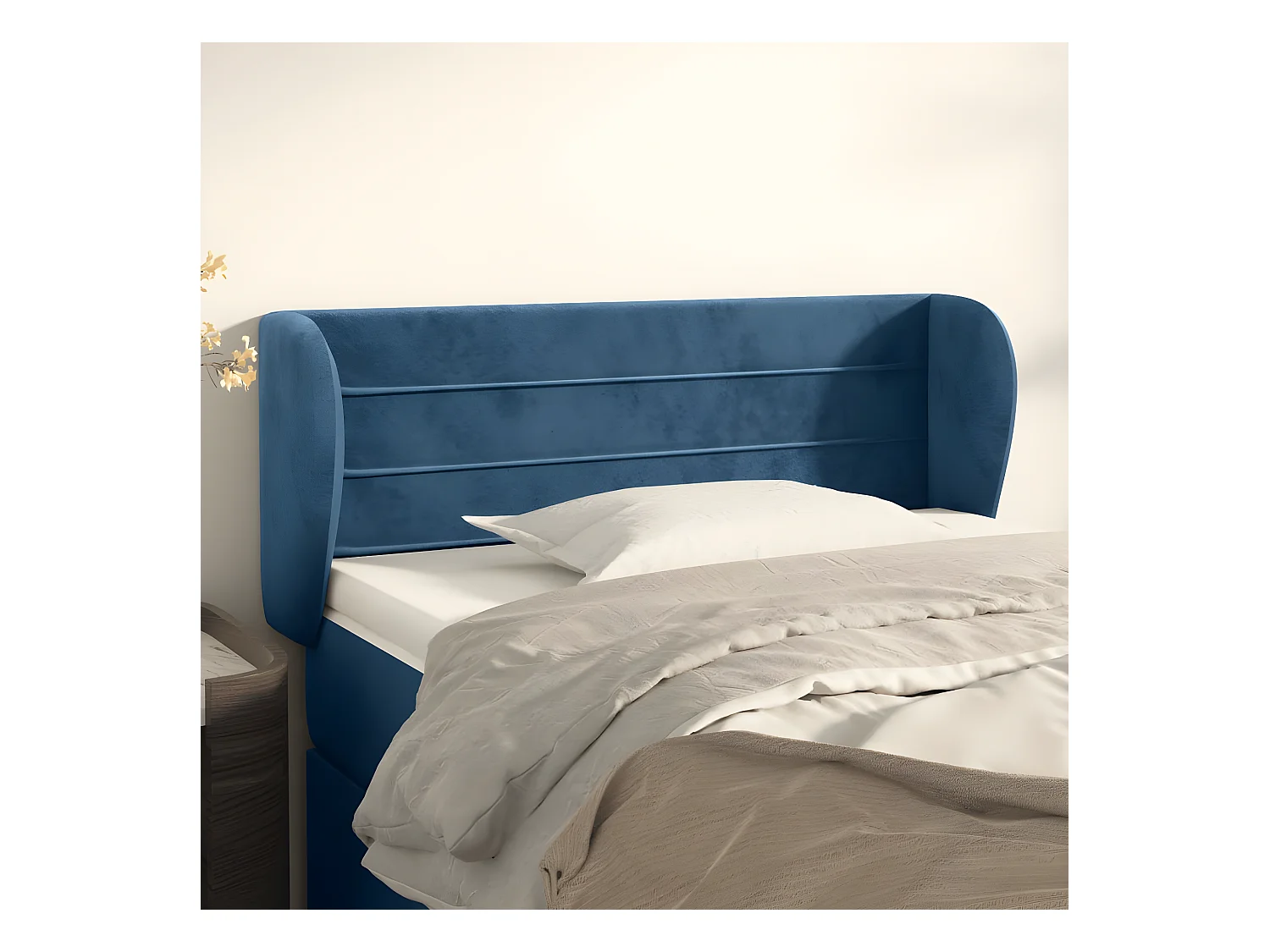 Tête de lit avec oreilles Bleu foncé 93x23x78/88 cm Velours -ASAF85474 BonneVie Meuble