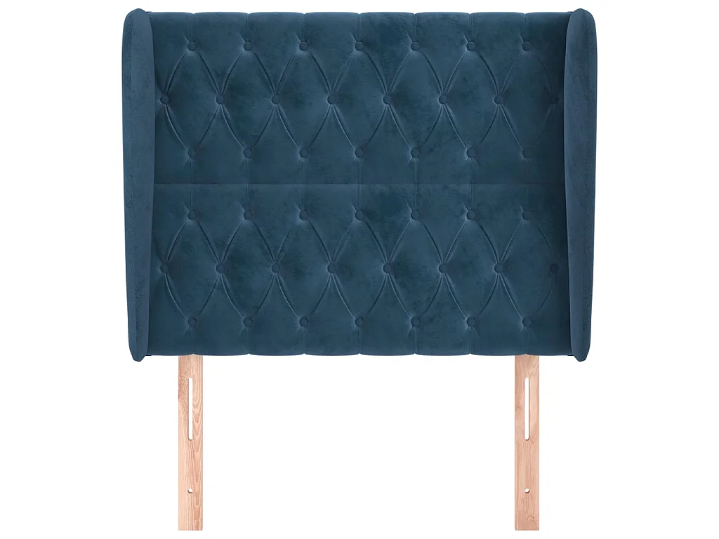 Kopfteil,Bettkopfteil mit Ohren Dunkelblau 93x23x118/128 cm Samt -gkd915813