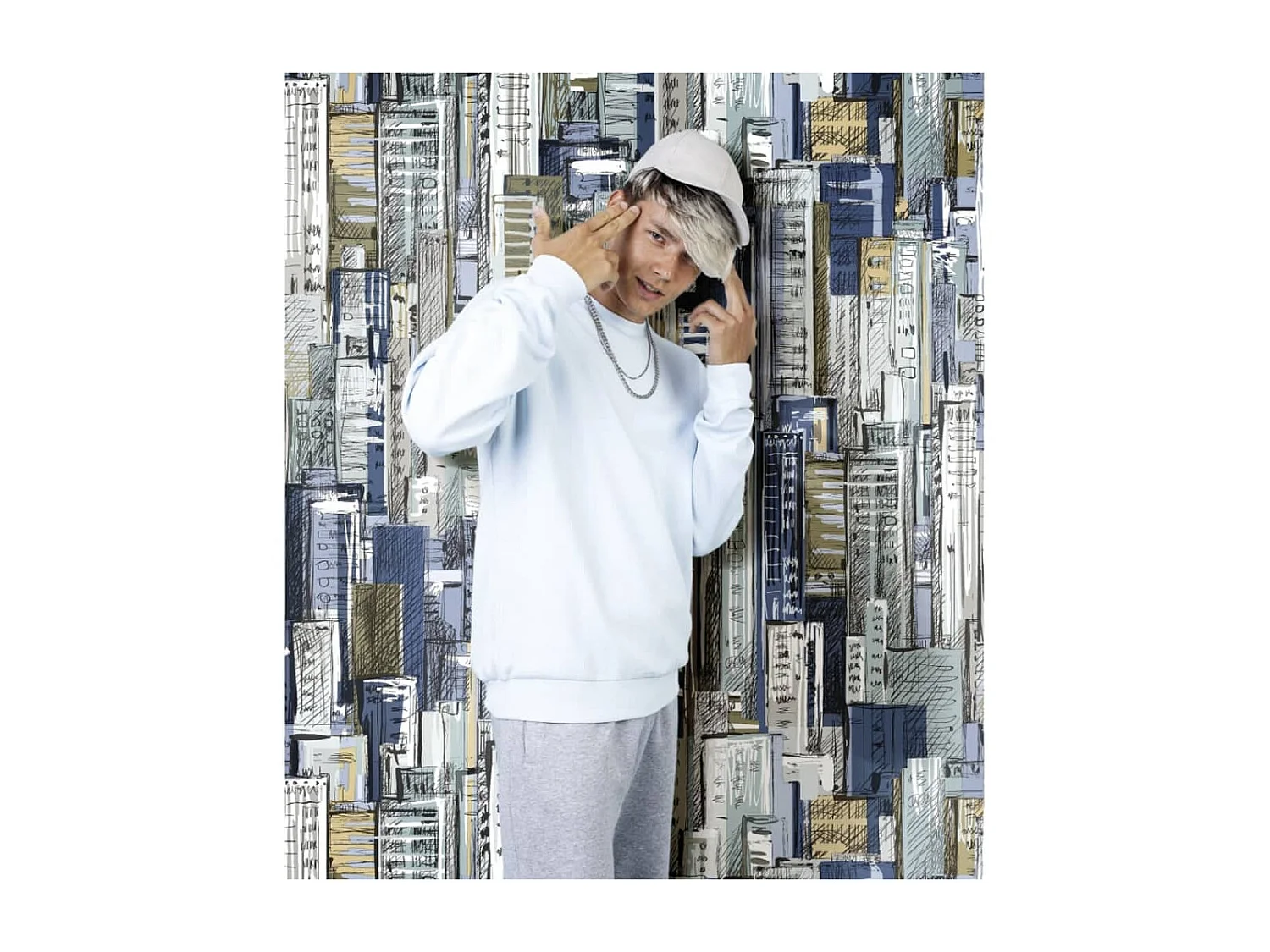 Kopfteil,Bettkopfteil mit Ohren Blau 183x23x118/128 cm Stoff -gkd757967