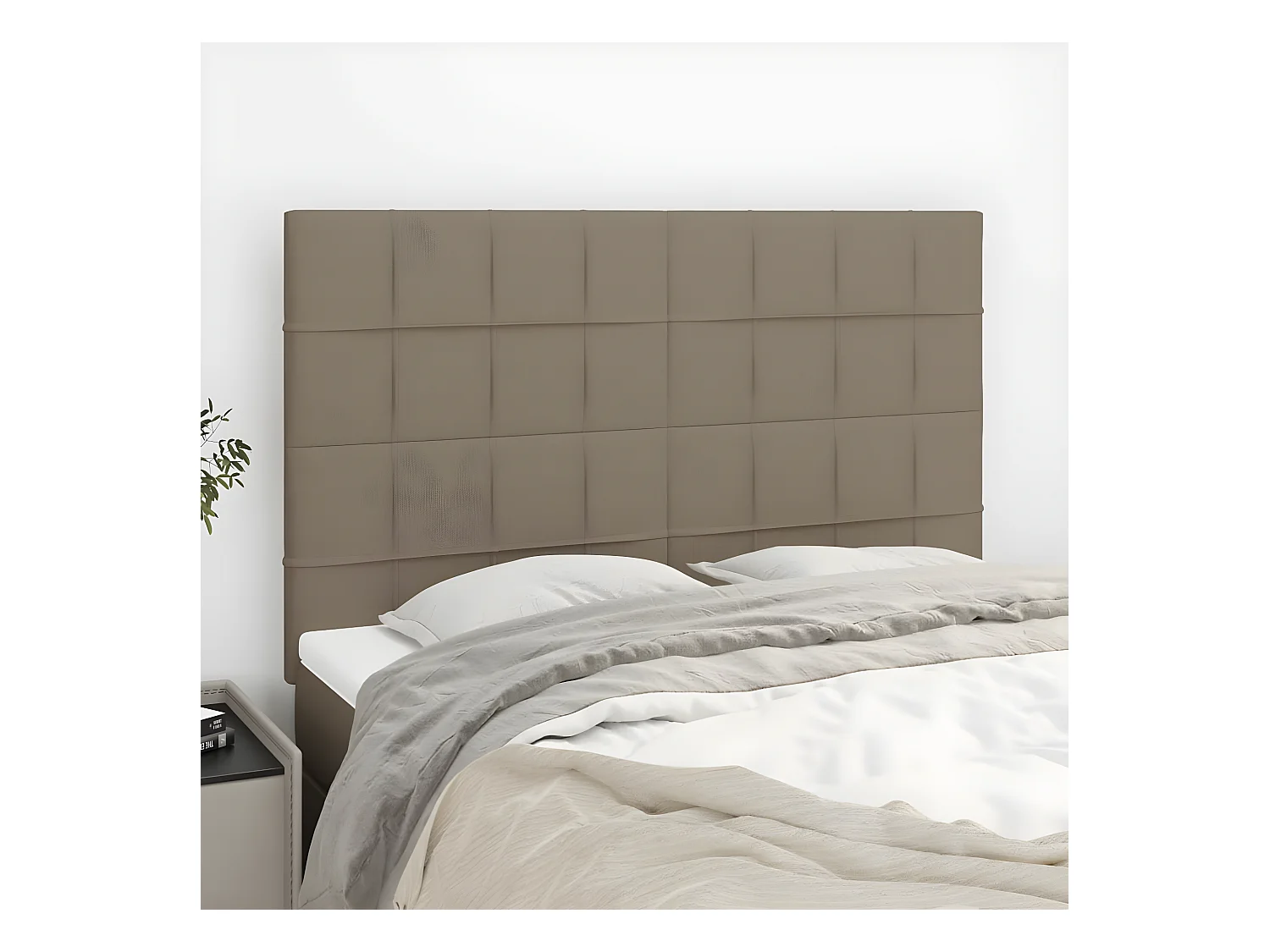Testiere | Testate del letto 4 pz Tortora 72x5x78/88 cm in Tessuto