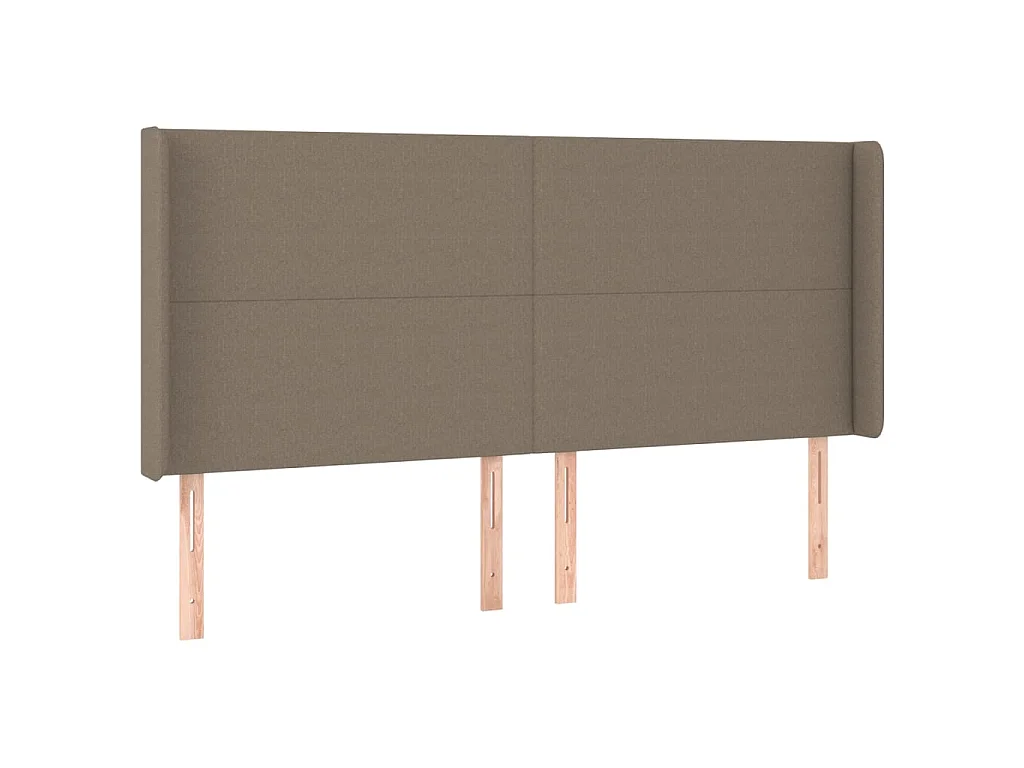 Tête de lit avec oreilles Taupe 203x16x118/128 cm Tissu POI86865 BonneVie Meuble