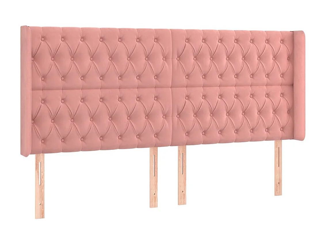 Kopfteil,Bettkopfteil mit Ohren Rosa 183x16x118/128 cm Samt -gkd621367