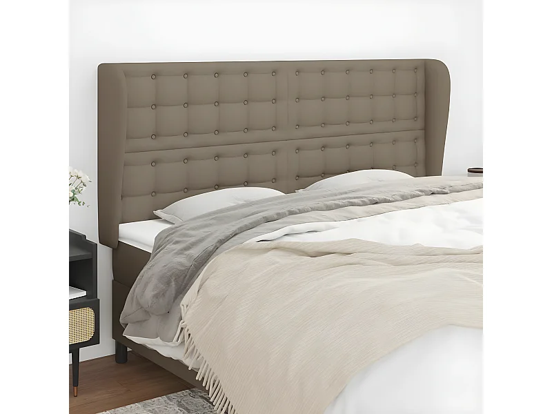 Tête de lit avec oreilles Taupe 163x23x118,128 cm Tissu LKC91932 BonneVie Meuble