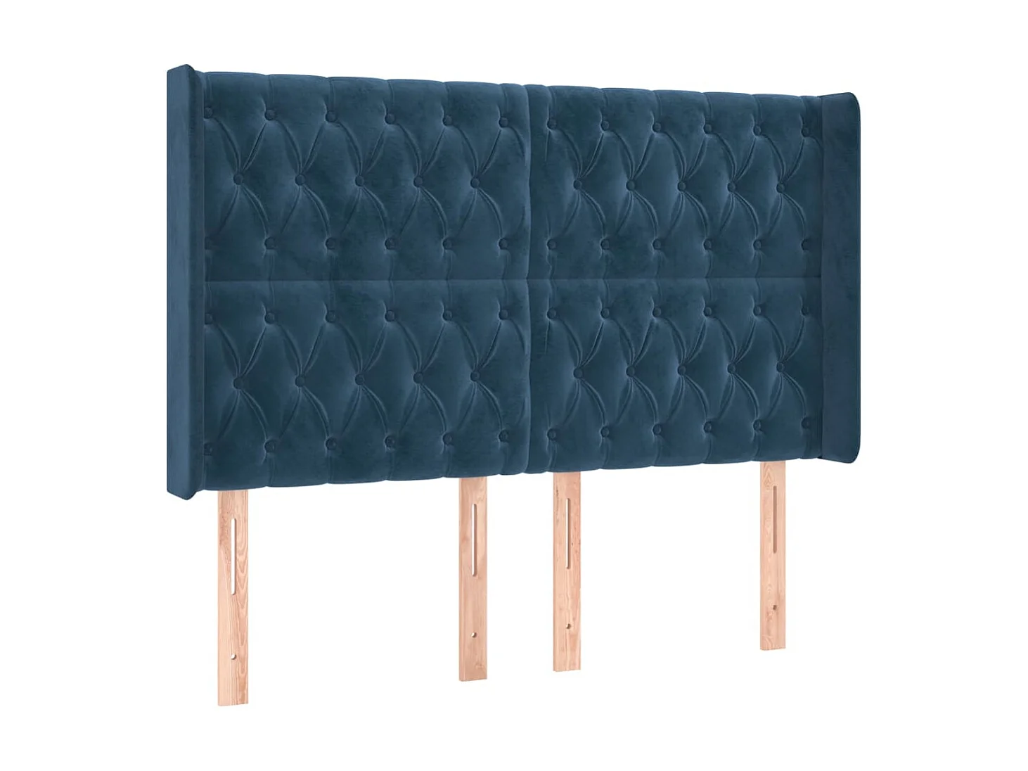 Kopfteil,Bettkopfteil mit Ohren Dunkelblau 147x16x118/128 cm Samt -gkd21187