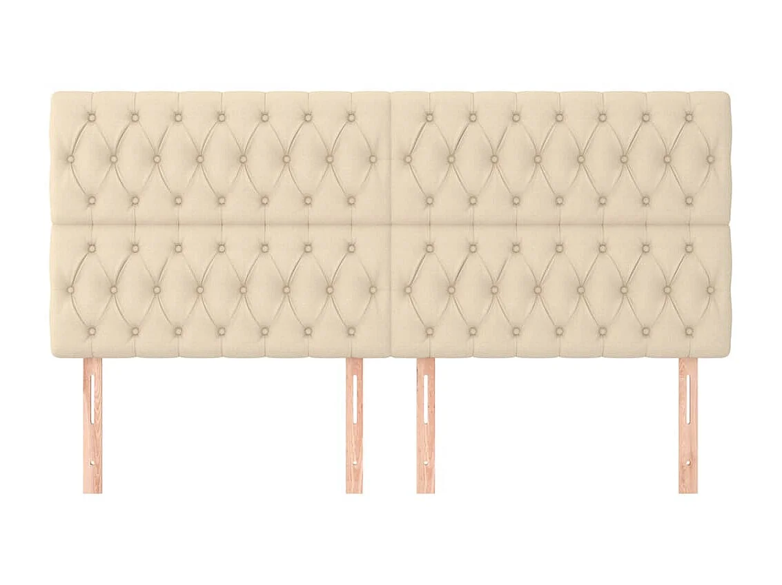 Cabeceros 4 unidades de tela color crema 90x7x78/88 cm ES77732