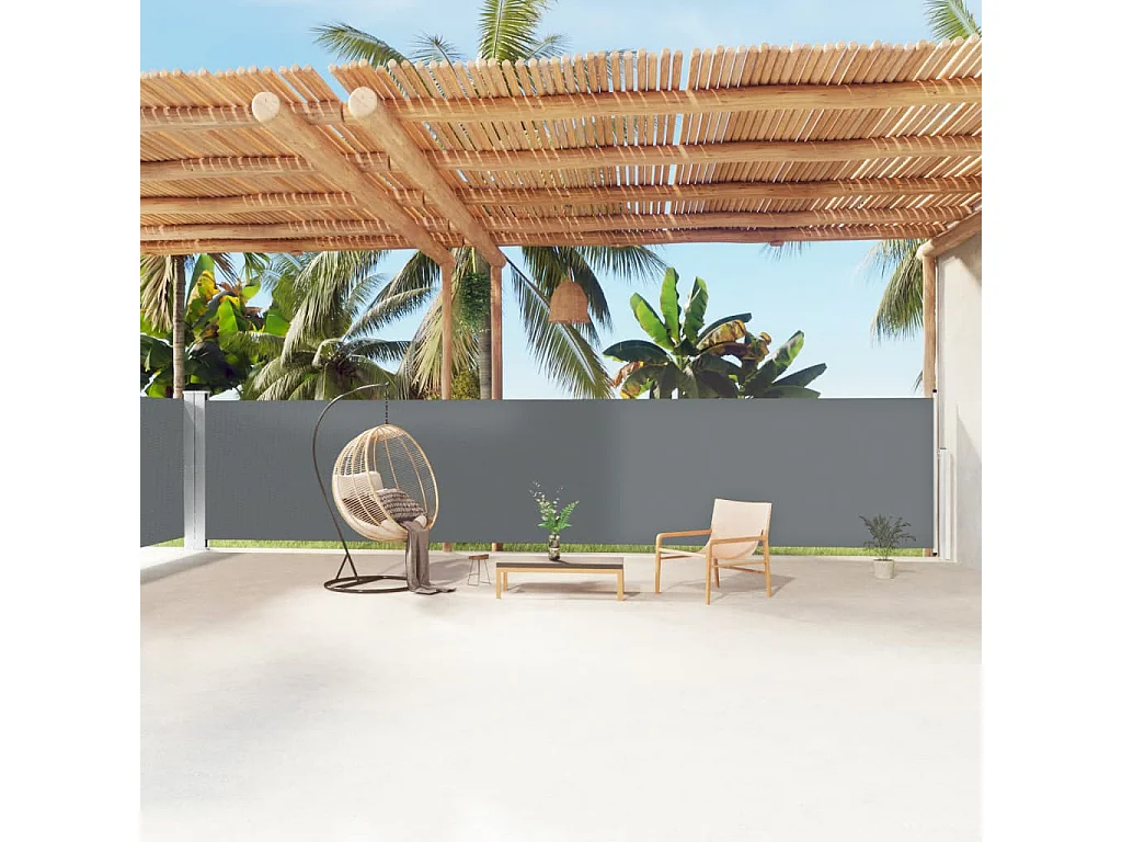 Windscherm uittrekbaar 160x1200 cm antracietkleurig NL323904