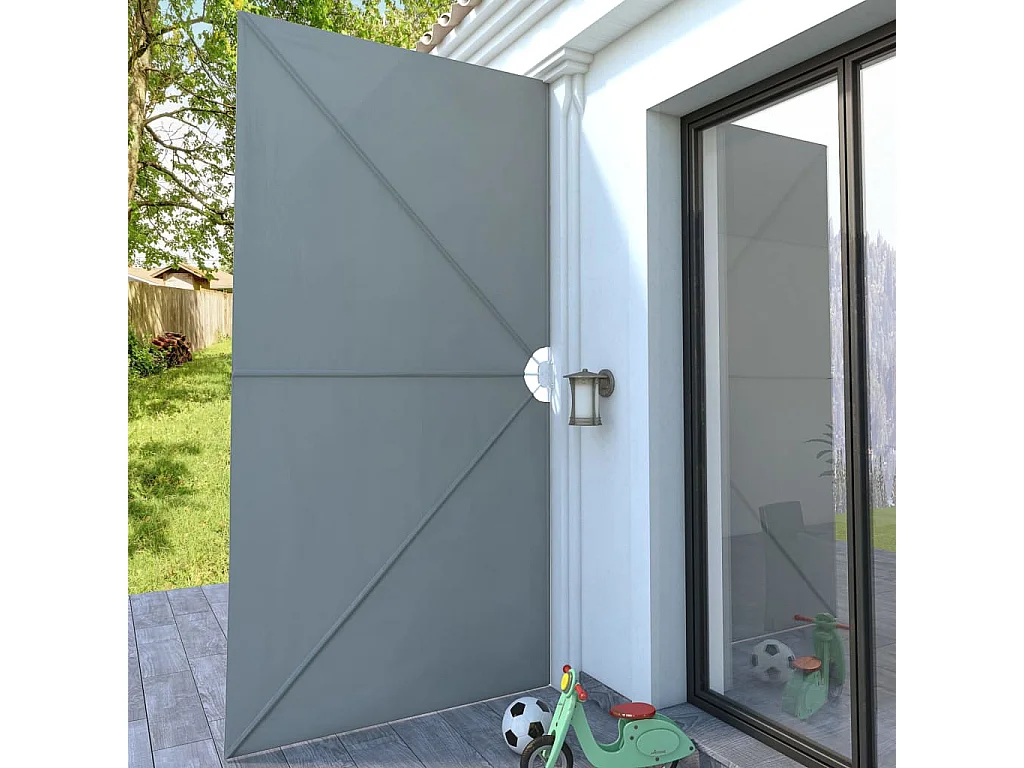 Auvent latéral pliable de terrasse Gris 400 x 200 cm WVGQ3926