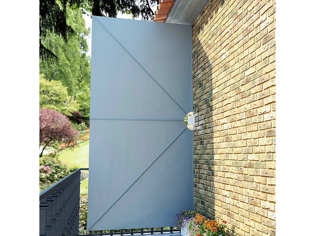 Auvent latéral pliable de terrasse Gris 400 x 200 cm WVGQ3926