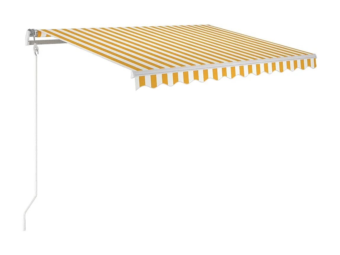 Luifel handmatig uittrekbaar 350x250 cm geel en wit NL175100