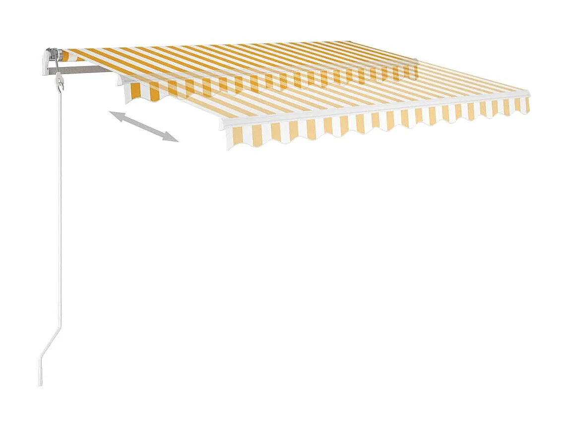 Luifel handmatig uittrekbaar 350x250 cm geel en wit NL175100