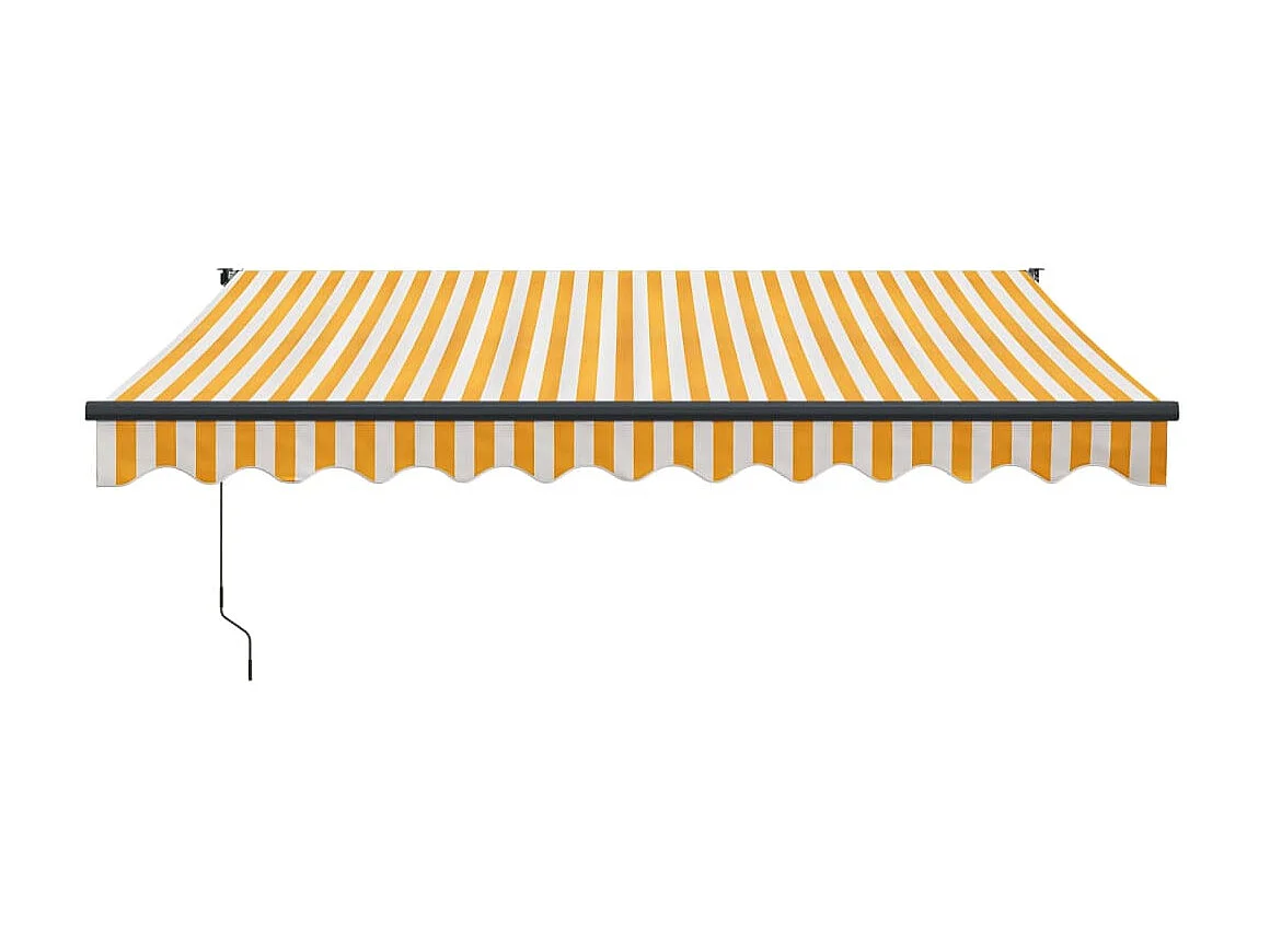 Toldo retráctil automático amarillo y blanco 3x2,5 m ES39175