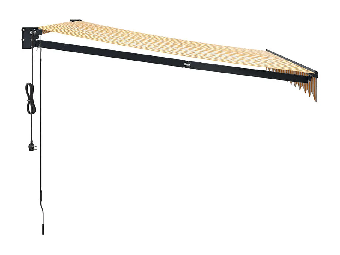 Toldo retráctil automático amarillo y blanco 3x2,5 m ES39175