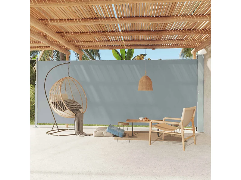 Tuinscherm uittrekbaar 220x600 cm grijs NL110454