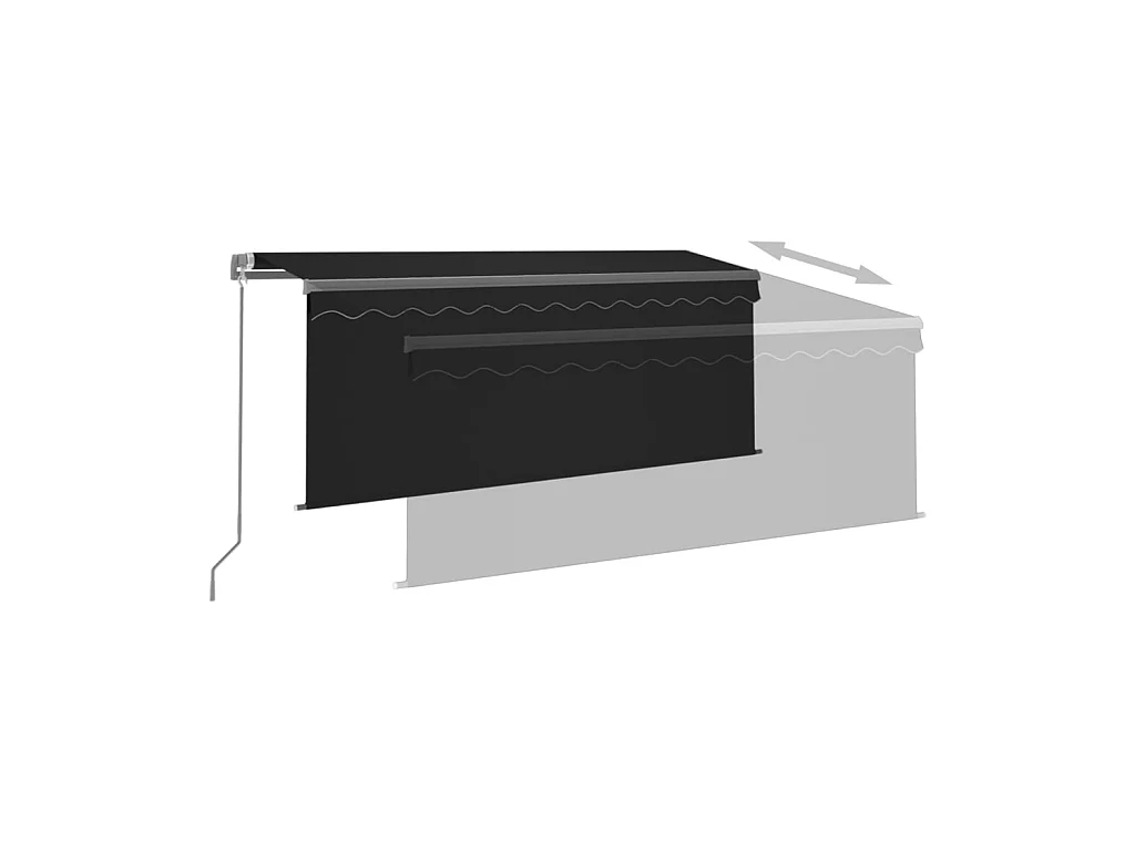 Auvent manuel rétractable et store et LED 3x2,5 m Anthracite   WVGQ7214
