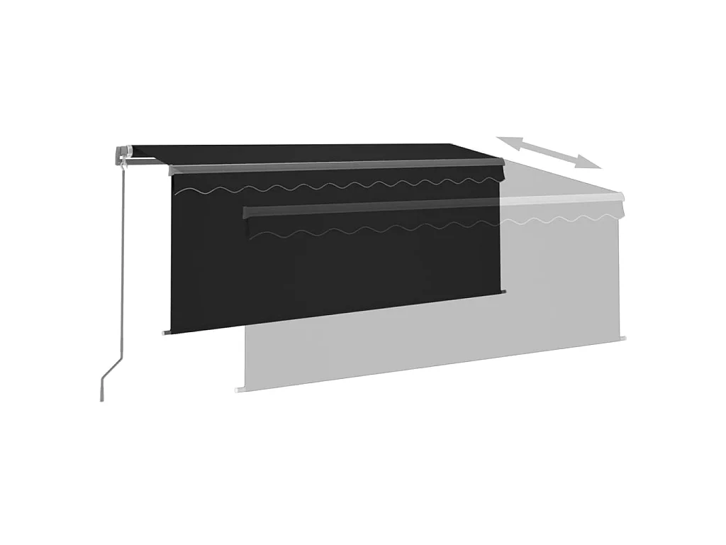 Luifel handmatig uittrekbaar rolgordijn LED 3x2,5 m antraciet NL842610