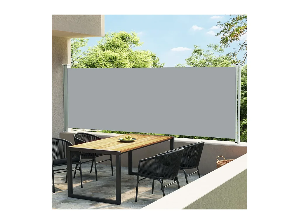 Auvent latéral rétractable de patio 600x160 cm Gris WVGQ1088