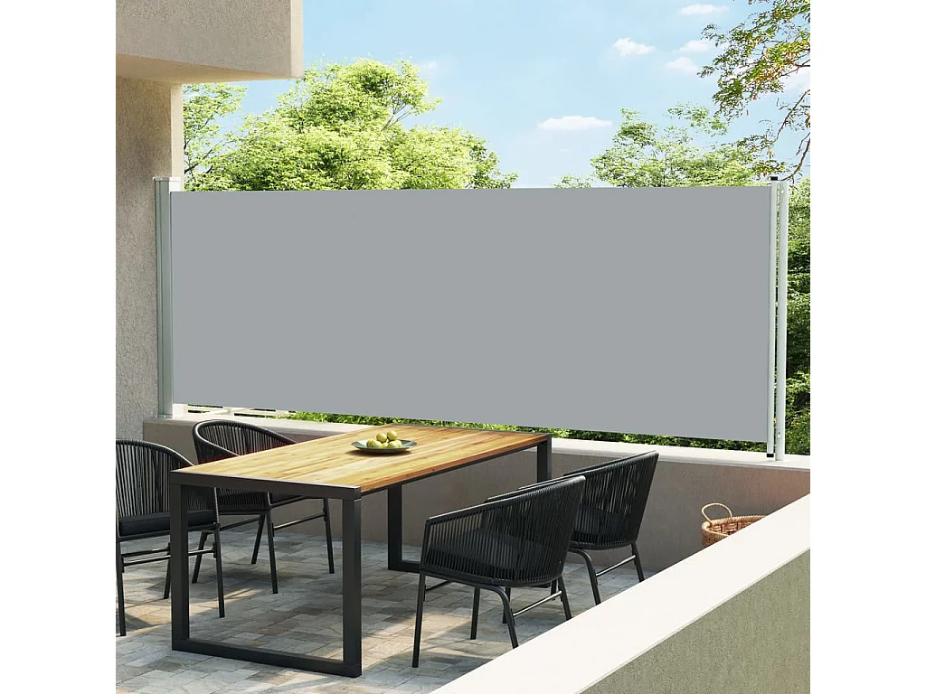 Auvent latéral rétractable de patio 600x160 cm Gris WVGQ1088