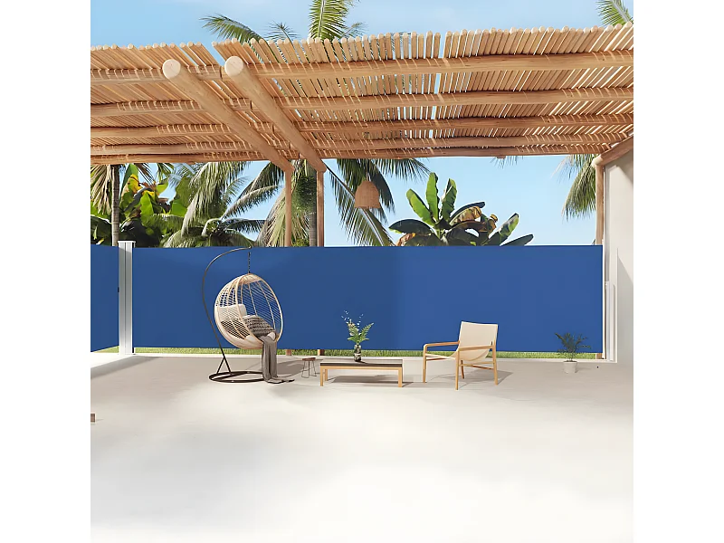 Toldo lateral retráctil azul 180x1200 cm ES61017