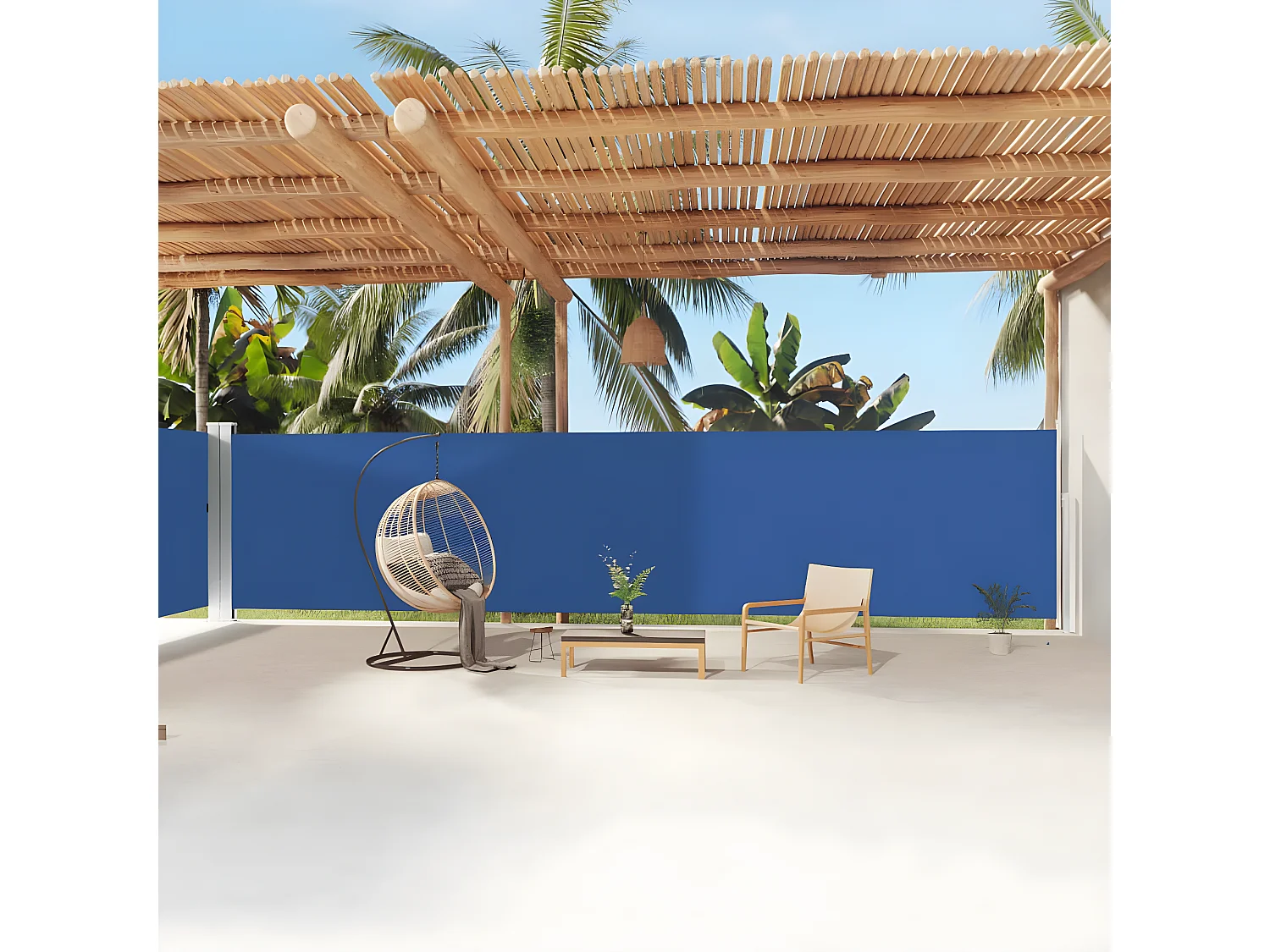 Windscherm uittrekbaar 180x1200 cm blauw NL902346