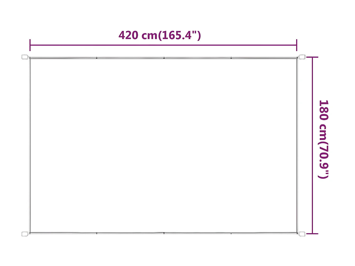 Toldo vertical verde claro 180x420 cm tela oxford ES93782