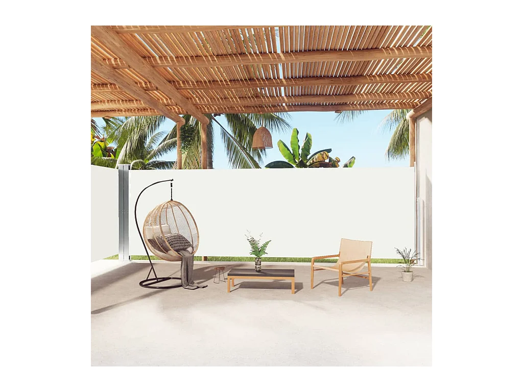 Auvent latéral rétractable Crème 200x1000 cm WVGQ3168